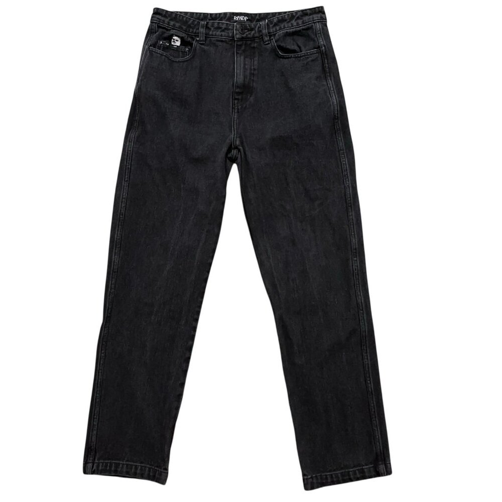 RipnDip Denim Jeans Mens 32 Straight Fit 5-Pockets Embroidered Charcoal Gray